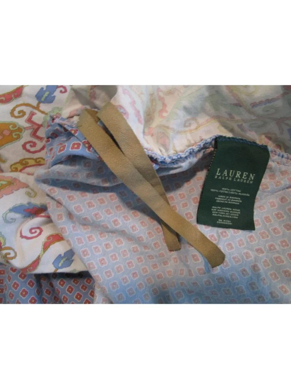 Vintage Lauren Ralph Lauren Full Queen Reversible Duvet Cover Paisley Floral